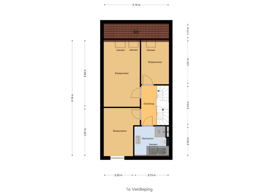 Bekijk plattegrond van 1e Verdieping van Boezem 12