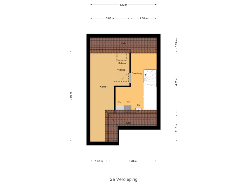 Bekijk plattegrond van 2e Verdieping van Boezem 12