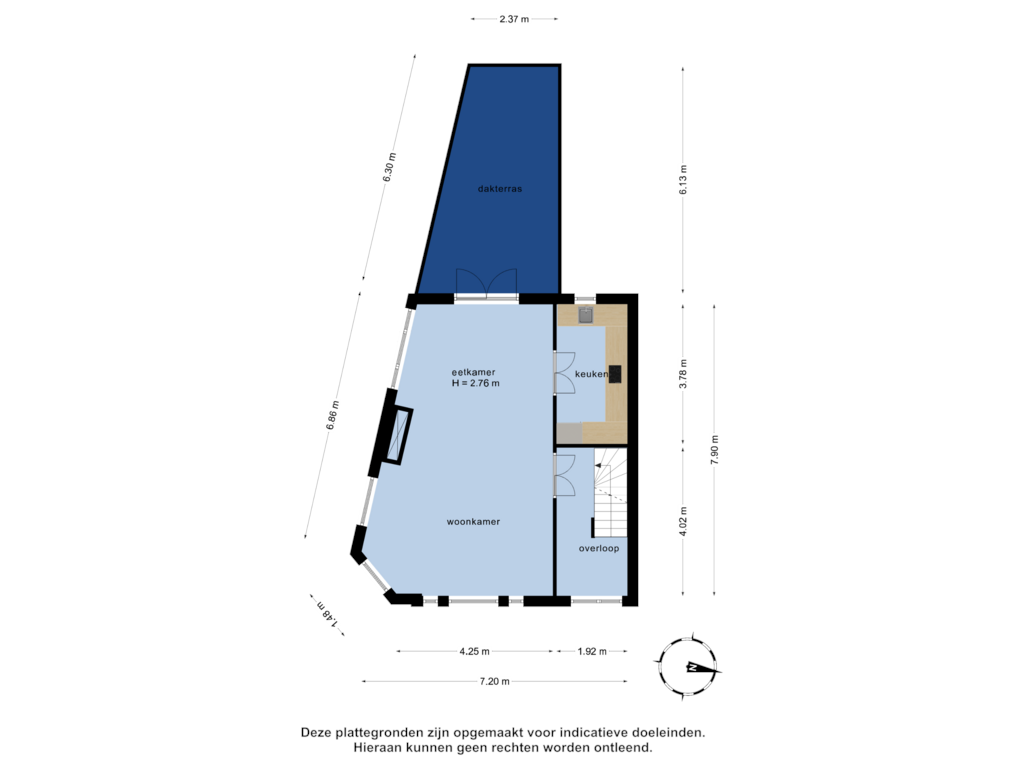 View floorplan of 1e verdieping of Sumatrastraat 112-A