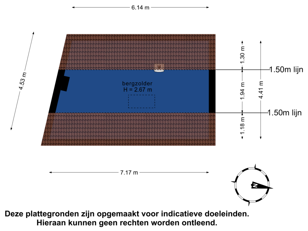 View floorplan of Vliering of Sumatrastraat 112-A