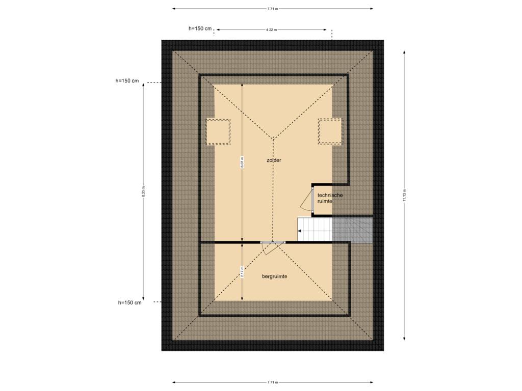 Bekijk plattegrond van 2e verdieping van Niels Bohrstraat 4