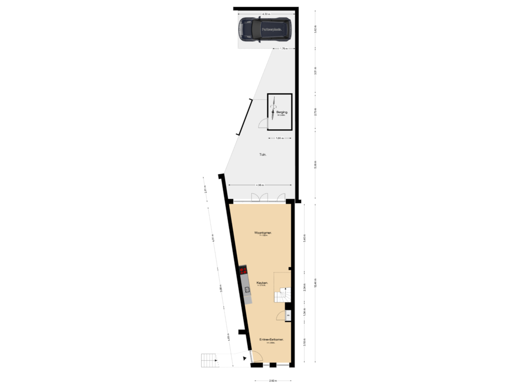 Bekijk plattegrond van Beganegrond van Valkestraat 14-D