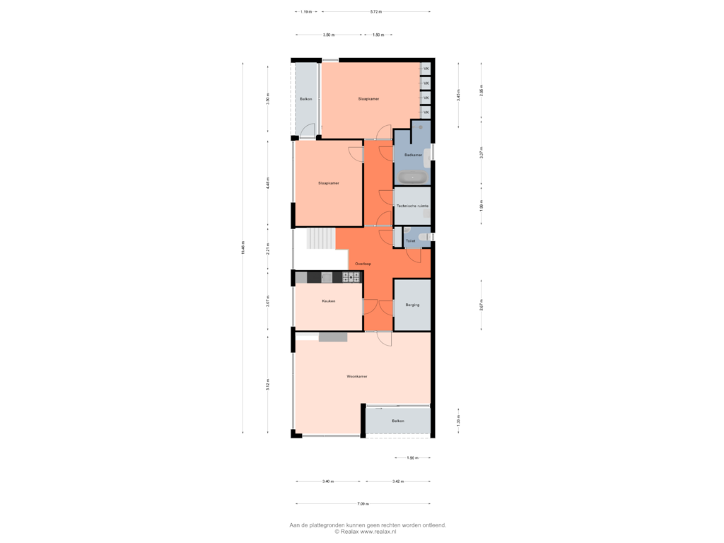 View floorplan of Verdieping/appartement of Nieuw Frieslandstraat 2