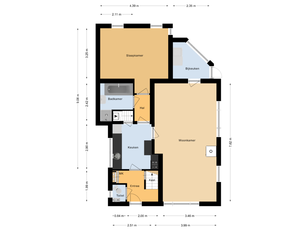 Bekijk plattegrond van Begane grond van Schurinkstraat 16