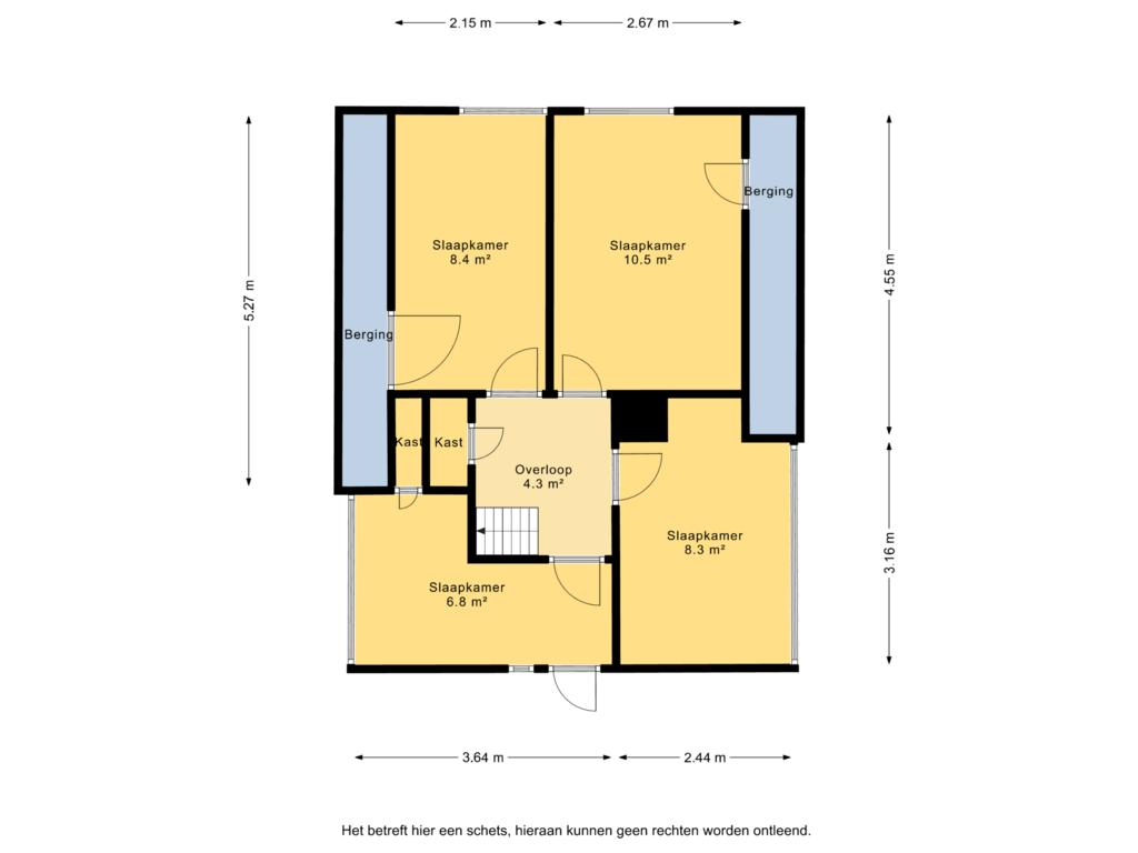 View floorplan of 1e verdieping of Wollinghuizerweg 175