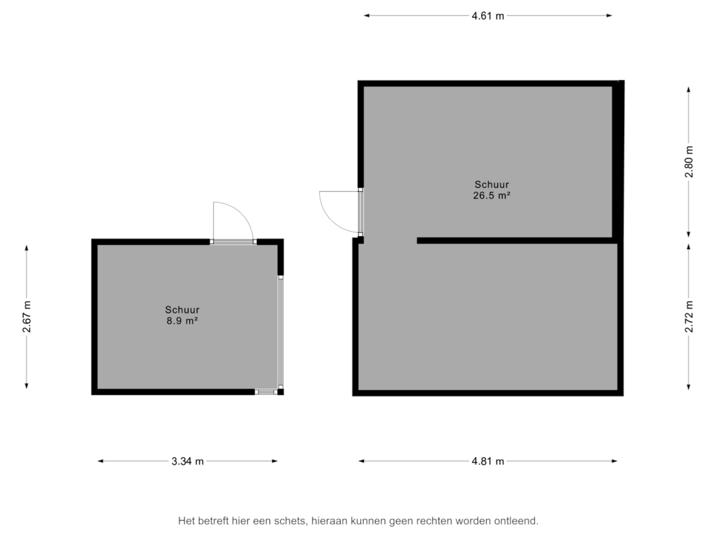 View floorplan of Schuur of Wollinghuizerweg 175