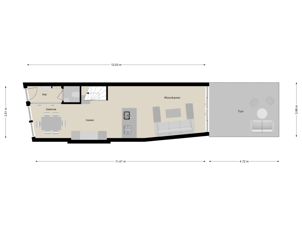 Bekijk plattegrond van Perceeltekening van Oranjeboomstraat 147