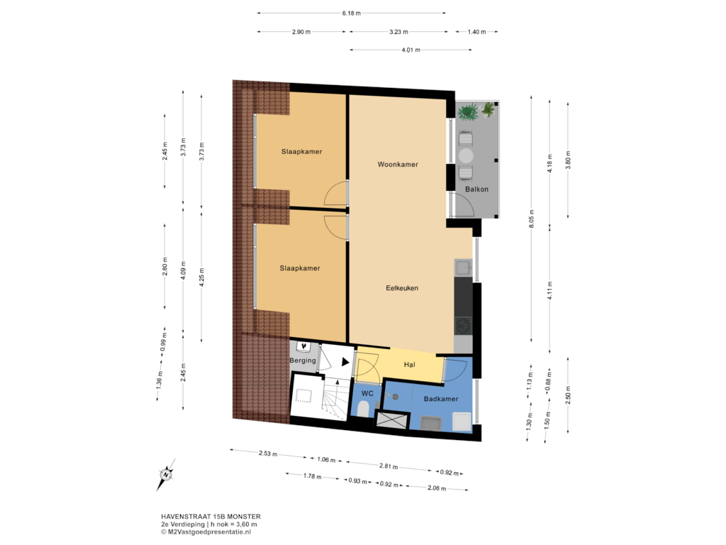 Bekijk plattegrond van 2e Verdieping van Havenstraat 15-B