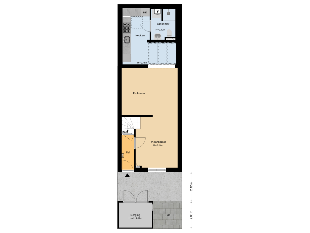 View floorplan of Situatie of Anna Beijerstraat 27