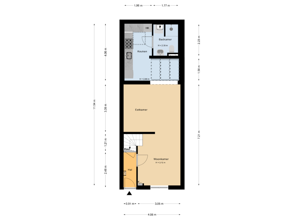 View floorplan of Begane grond of Anna Beijerstraat 27