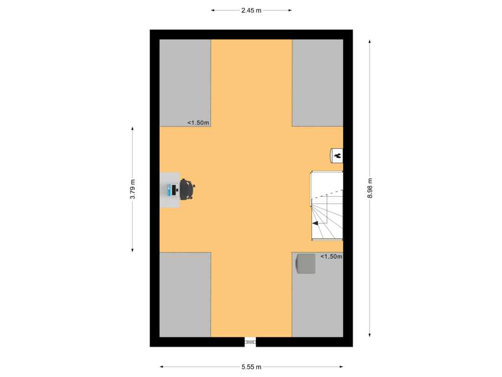 View floorplan of Tweede Verdieping of Hercules Segherslaan 20