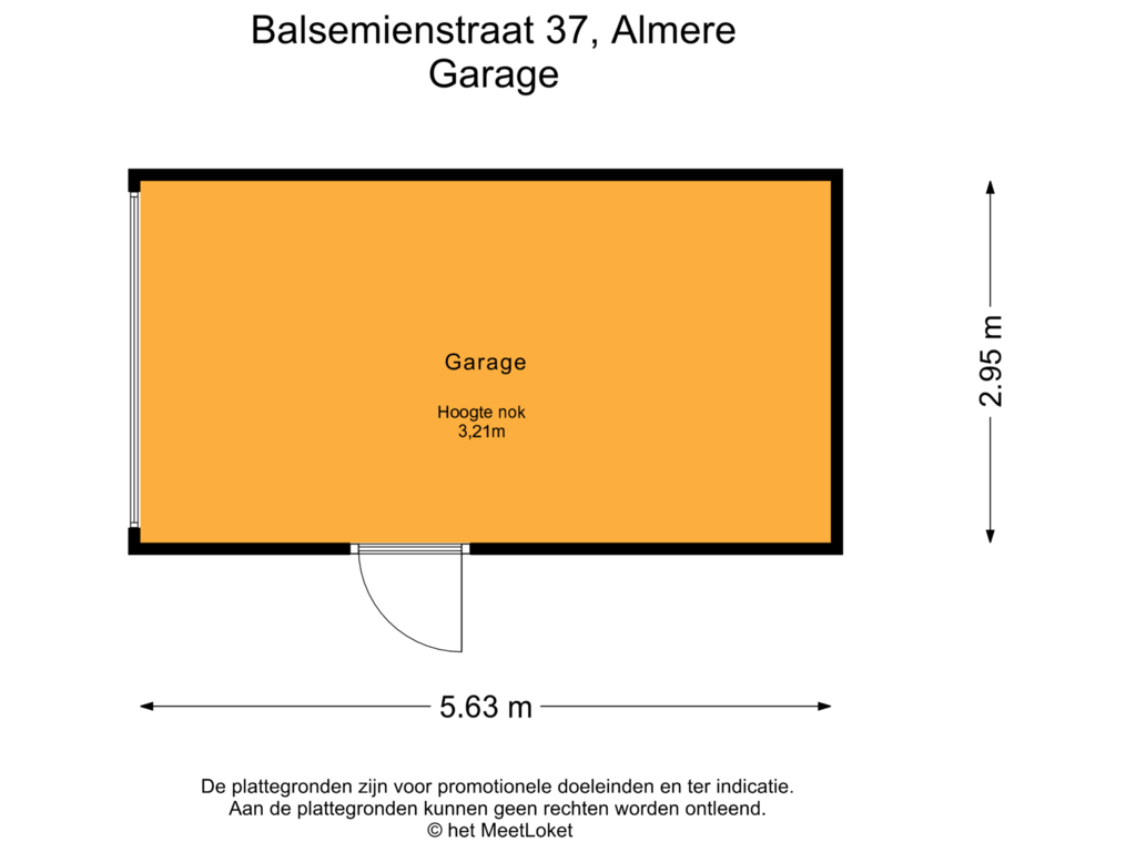 View floorplan of Garage of Balsemienstraat 37