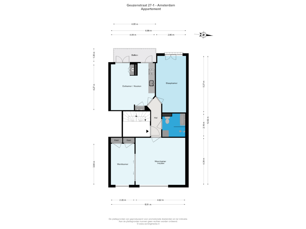 Bekijk plattegrond van Appartement van Geuzenstraat 27-1