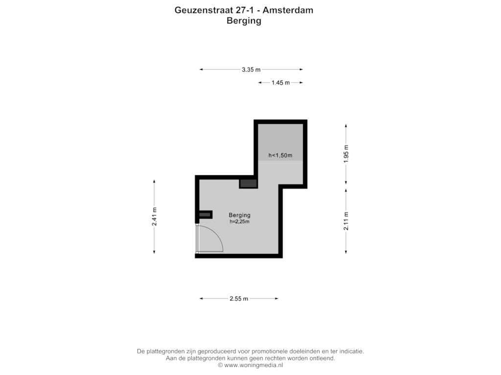 Bekijk plattegrond van Berging van Geuzenstraat 27-1