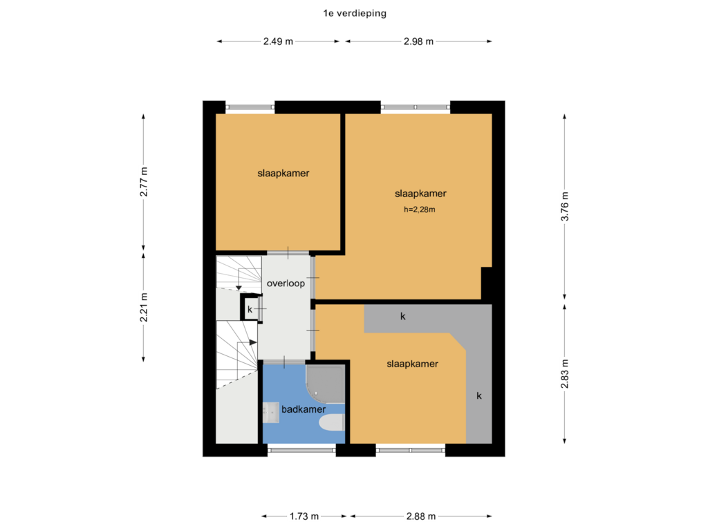 Bekijk plattegrond van 1e van Vuntuslaan 33