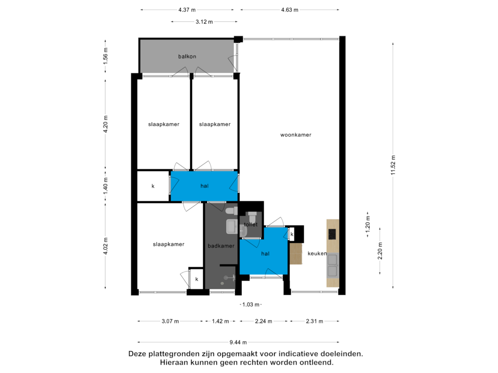 Bekijk plattegrond van Appartement van Antwerpenstraat 584-A