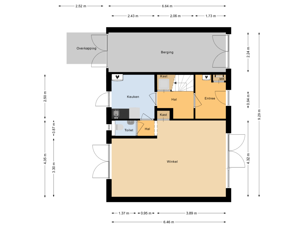 Bekijk plattegrond van Begane grond van Prinsenstraat 6