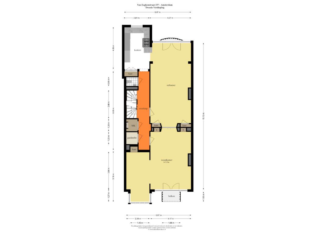 Bekijk plattegrond van Tweede Verdieping van Van Eeghenstraat 157-2