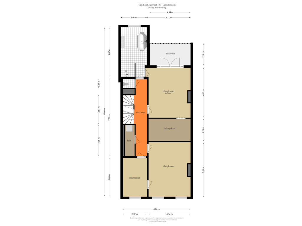 Bekijk plattegrond van Derde Verdieping van Van Eeghenstraat 157-2