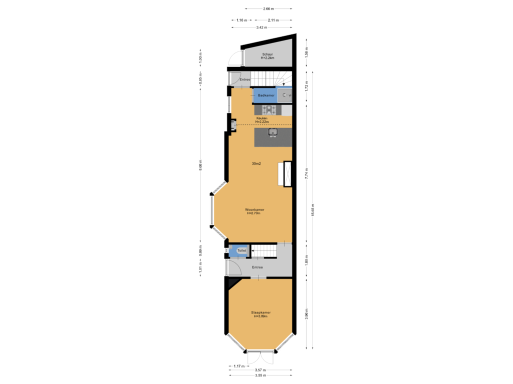 Bekijk plattegrond van Begane grond van Hoofdstraat 167