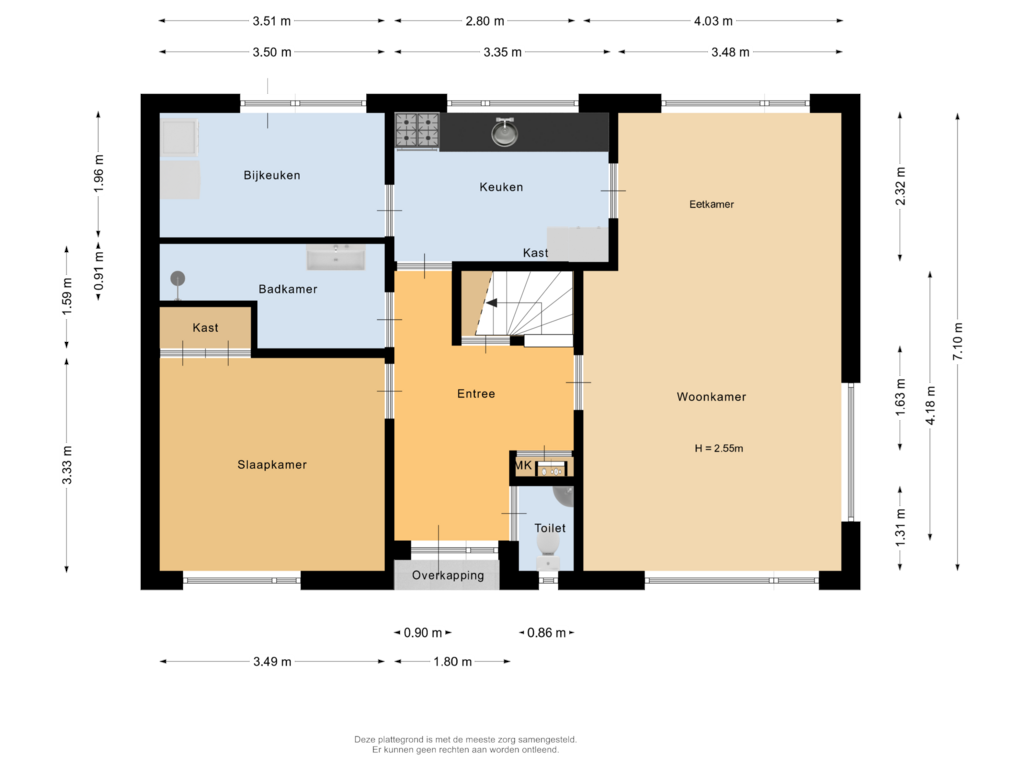 Bekijk plattegrond van Begane grond van Krammerstraat 13