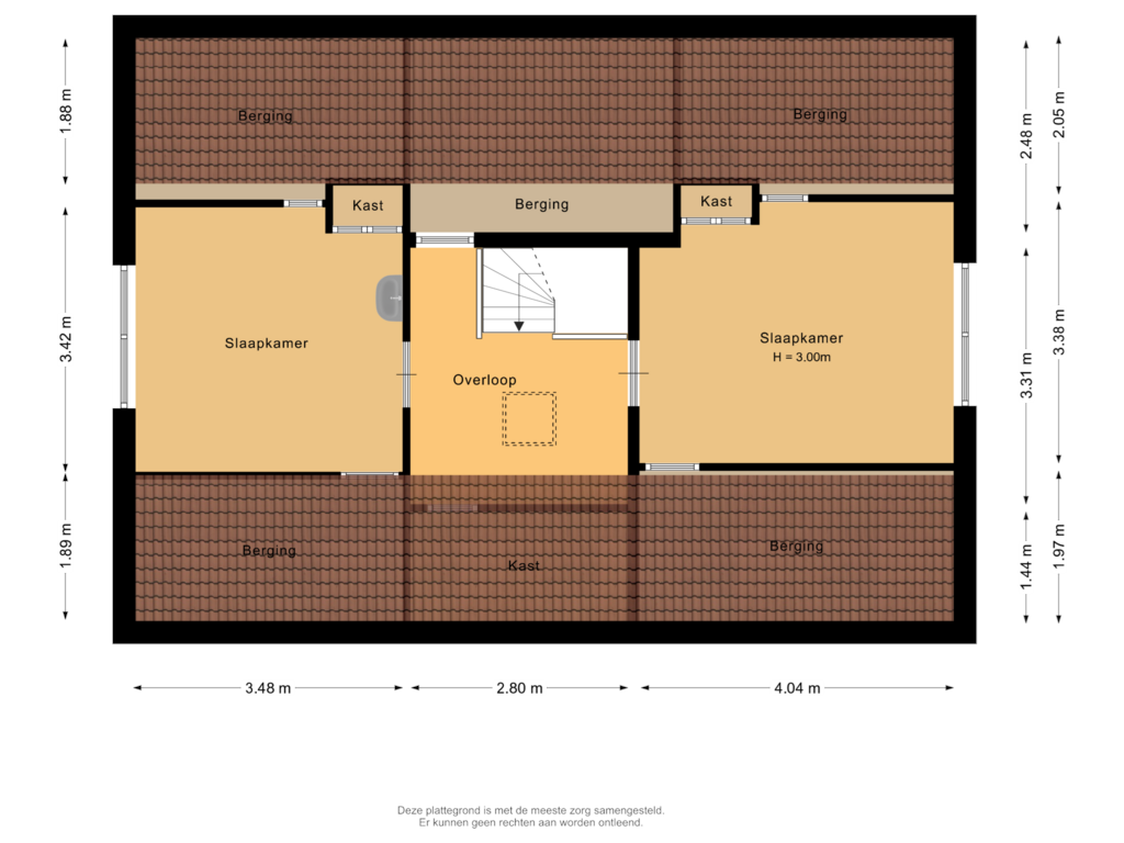 Bekijk plattegrond van Eerste verdieping van Krammerstraat 13