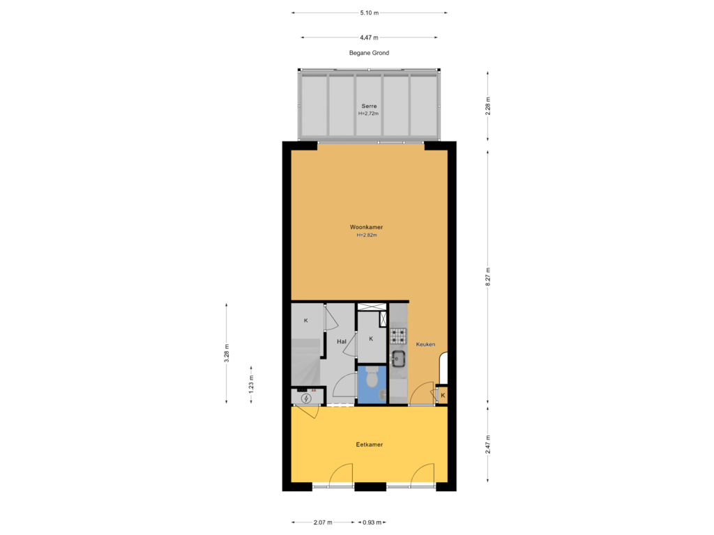 View floorplan of Begane Grond of Weidevogellaan 120