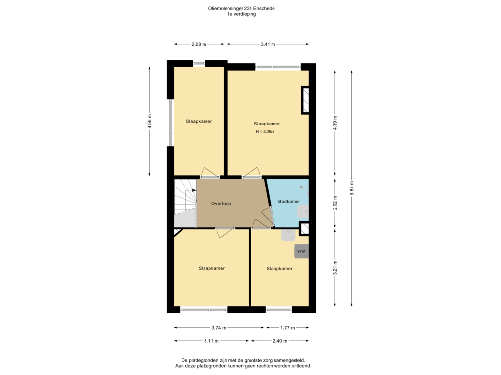 View floorplan of 1e verdieping of Oliemolensingel 234