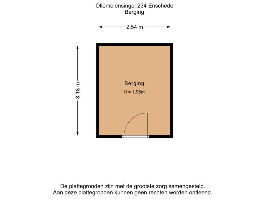 View floorplan of Berging of Oliemolensingel 234