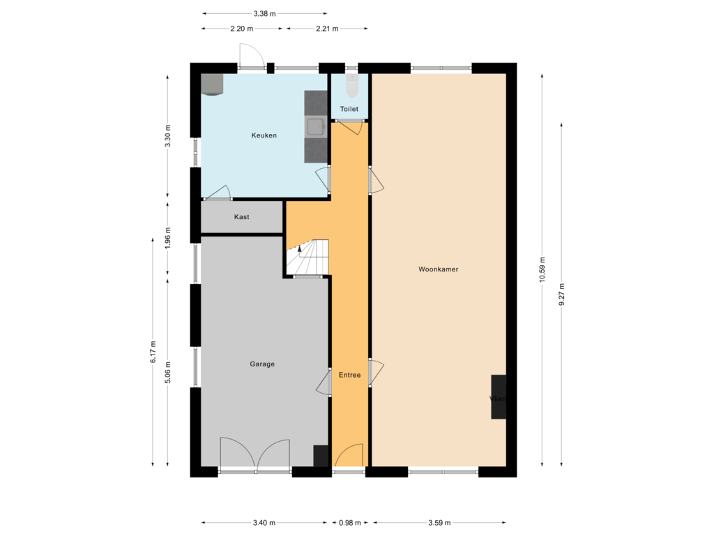 Bekijk plattegrond van Begane grond van Kerkstraat 23