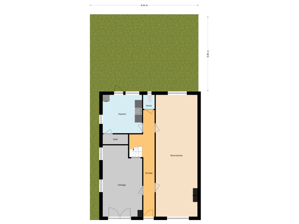 Bekijk plattegrond van Situatie van Kerkstraat 23