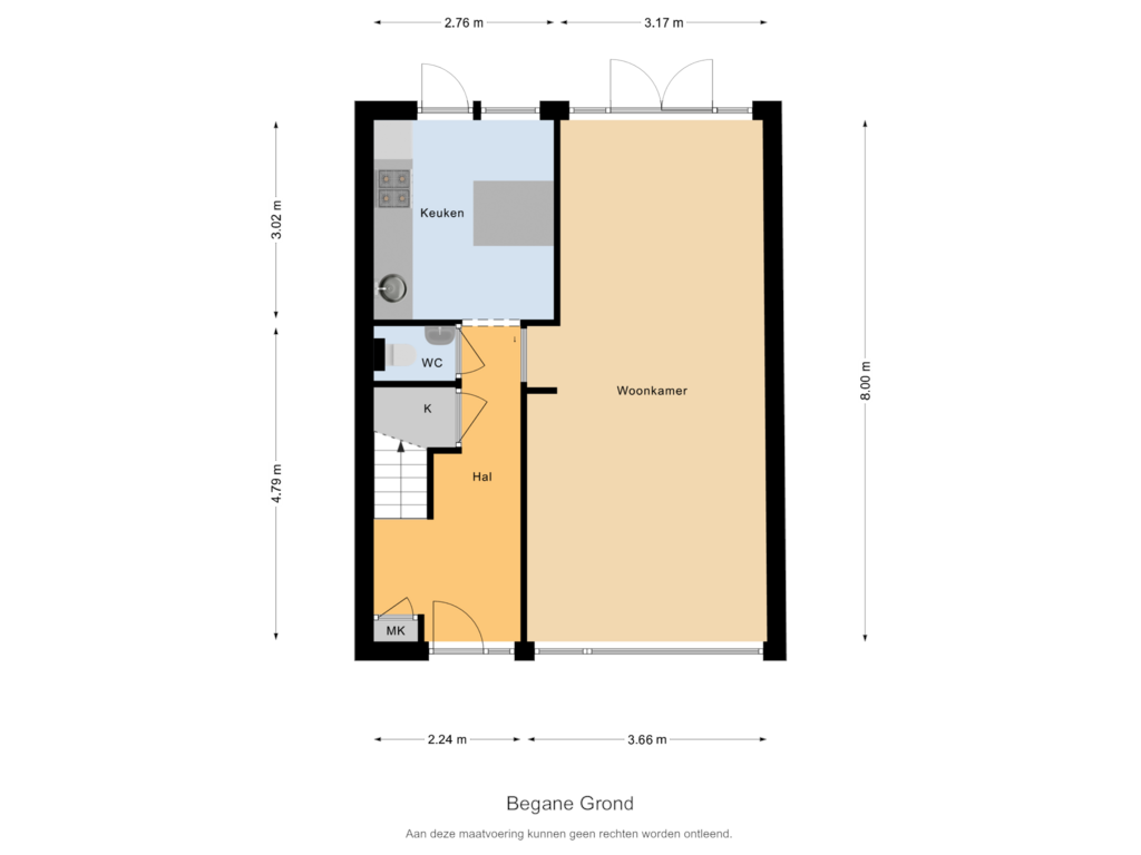 View floorplan of Begane Grond of Willem-Alexanderplein 18