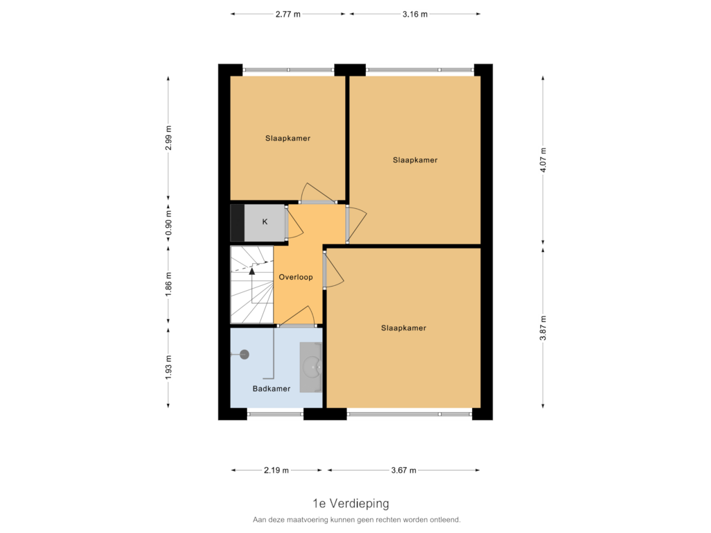 View floorplan of 1e Verdieping of Willem-Alexanderplein 18