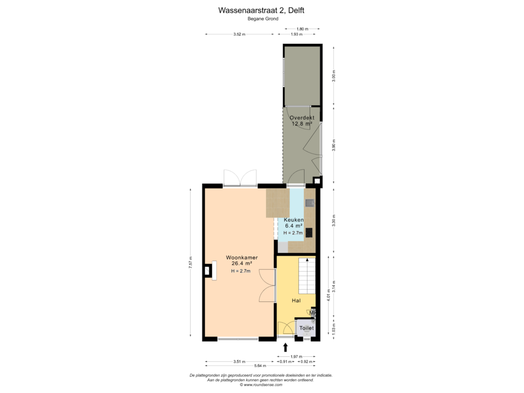 Bekijk plattegrond van Begane Grond van Wassenaarstraat 2