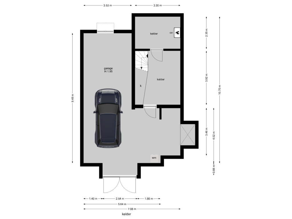 View floorplan of kelder of Van Bommellaan 9