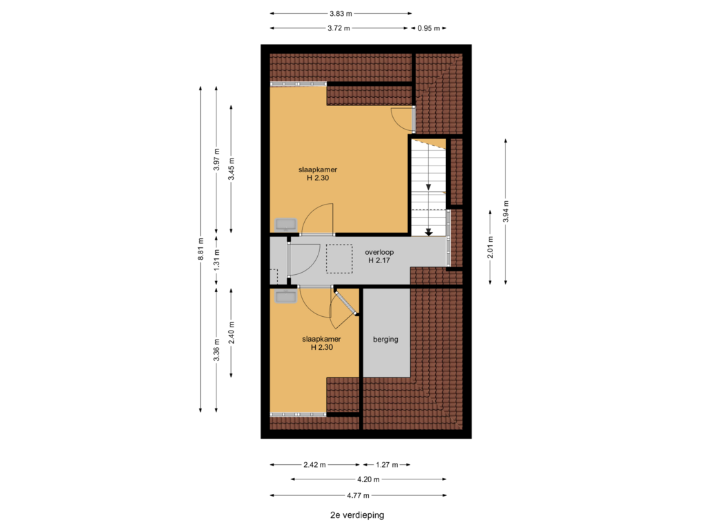 View floorplan of 2e verdieping of Van Bommellaan 9