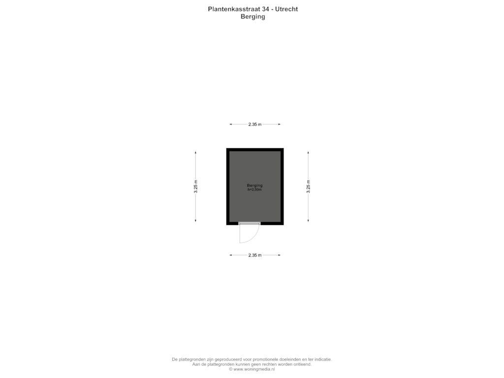 Bekijk plattegrond van Berging van Plantenkasstraat 34