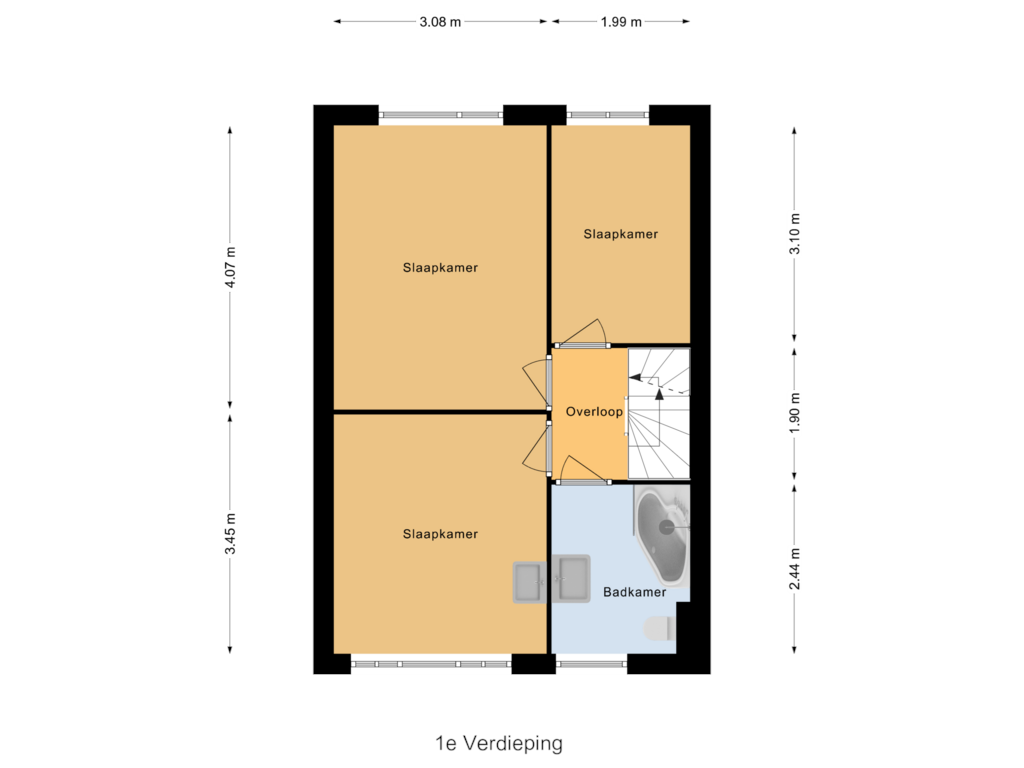 Bekijk plattegrond van 1e Verdieping van Gerlachusstraat 51