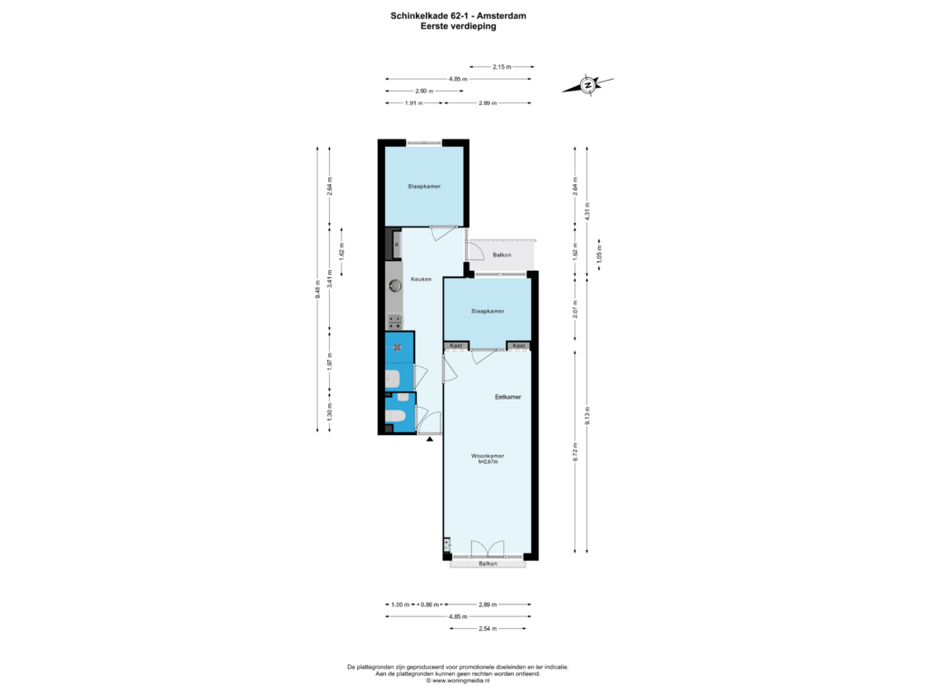 Bekijk plattegrond van Eerste verdieping van Schinkelkade 62-1