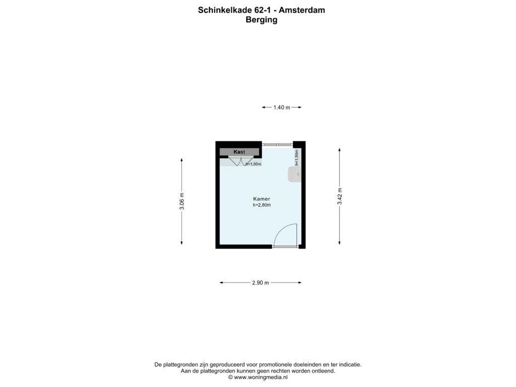 Bekijk plattegrond van Berging van Schinkelkade 62-1