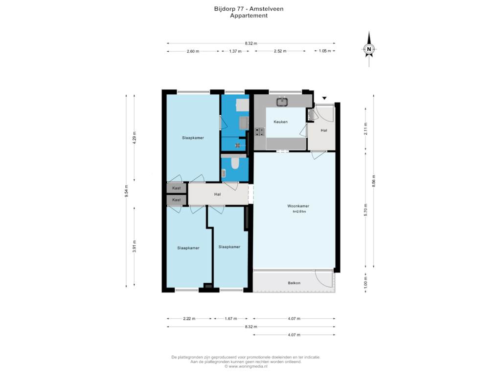 View floorplan of Appartement of Bijdorp 77