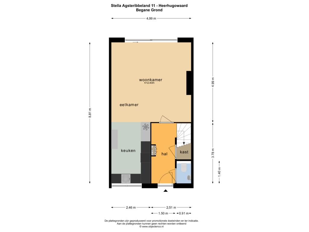 Bekijk plattegrond van BEGANE GROND van Stella Agsteribbeland 11