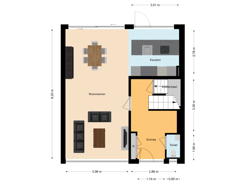 Bekijk plattegrond van Begane grond van Roosenburgstraat 9