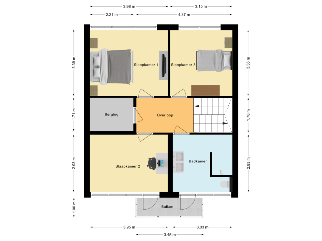 Bekijk plattegrond van Eerste verdieping van Roosenburgstraat 9