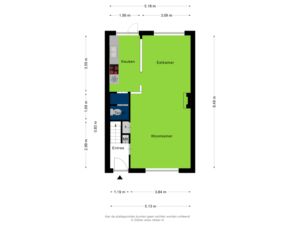 View floorplan of Begane Grond of Meergracht 27