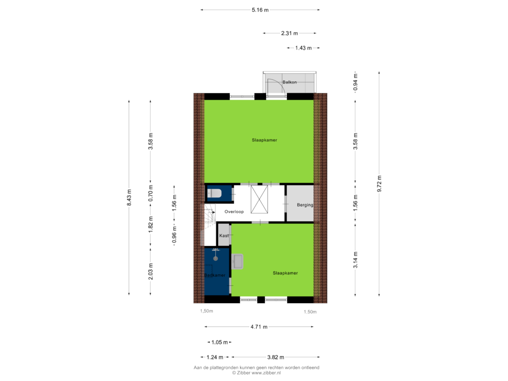 View floorplan of Eerste Verdieping of Meergracht 27