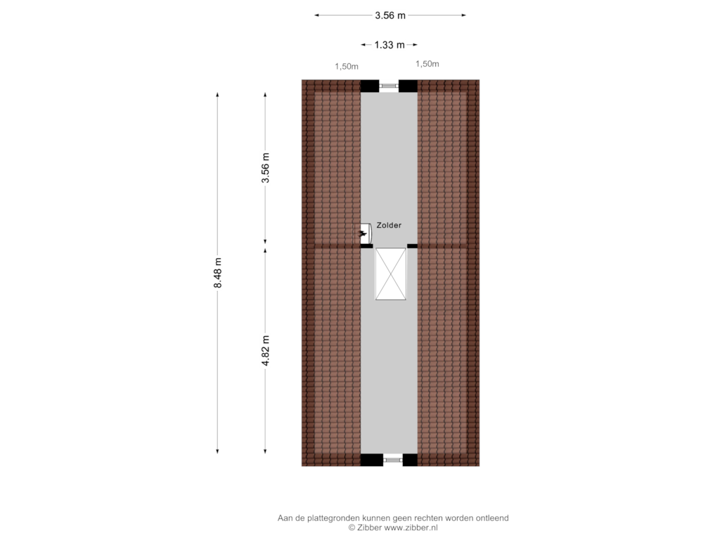 View floorplan of Zolder of Meergracht 27