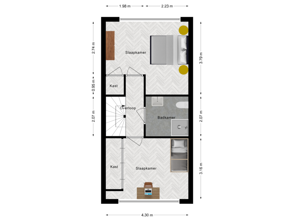 View floorplan of Eerste verdieping of Benraatshoef 29