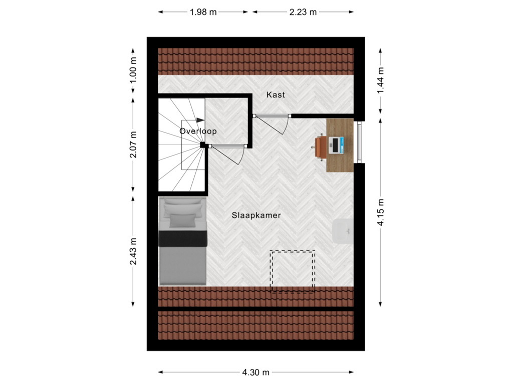 View floorplan of Tweede verdieping of Benraatshoef 29