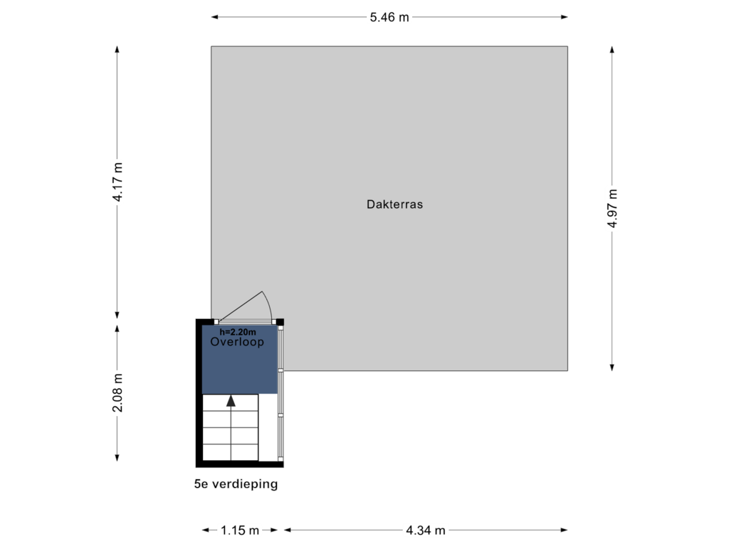 View floorplan of 5e verdieping of Alexanderkade 3-2